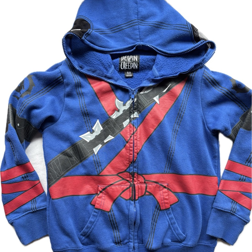 Urban Kids Blue Zip-Up Ninja Hoodie